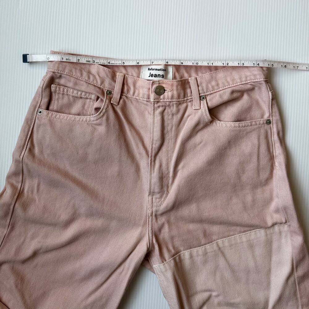 Reformation Ryan Tonal Patch Jeans 29 Pink Festival Patchwork Denim Colorblock - Picture 8 of 16
